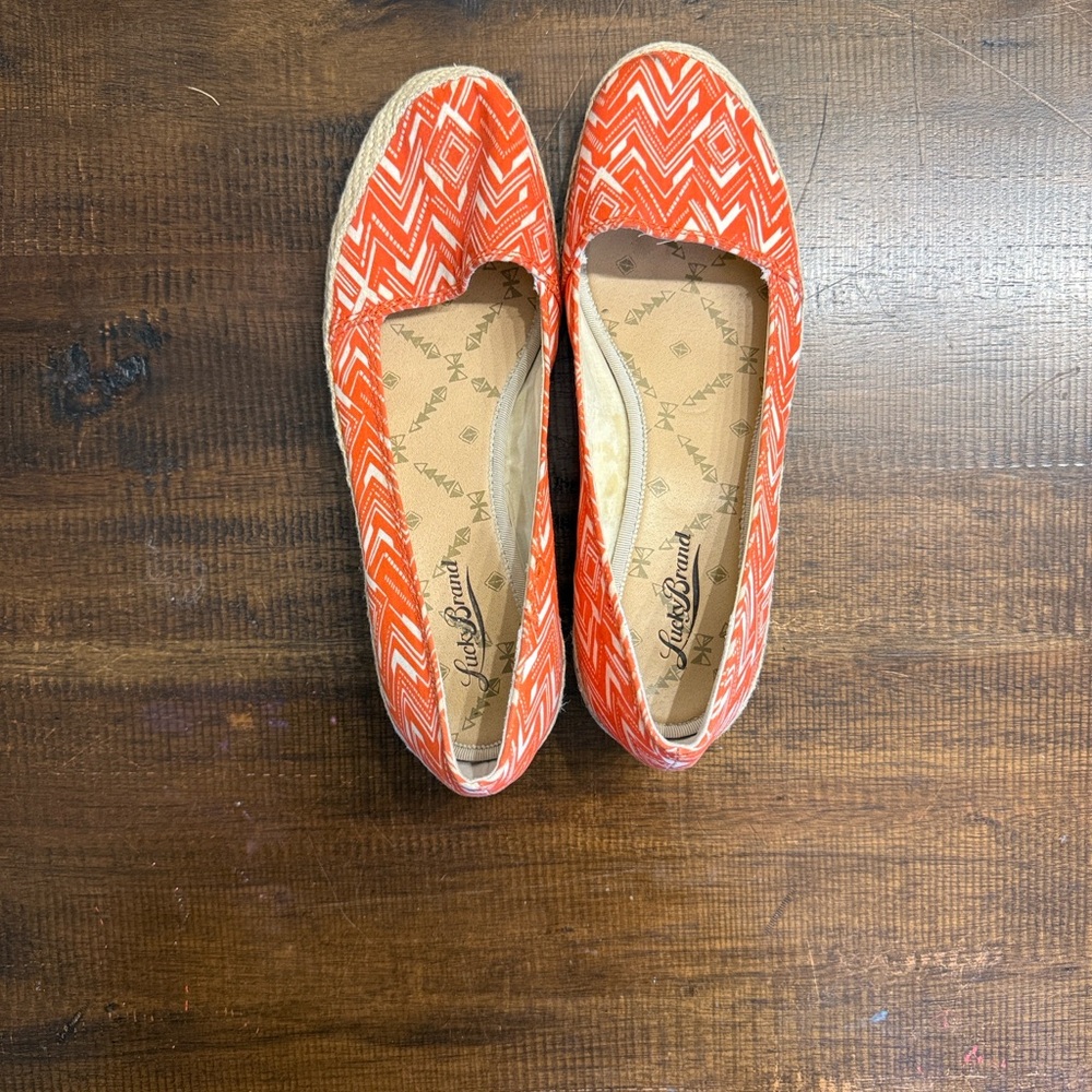 Lucky Brand Women's Orange Patterned Espadrilles